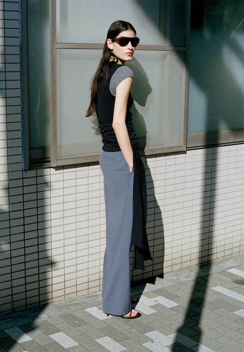 MANGO - Trousers uma- medium blue