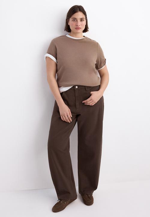 MANGO - Jeans bet - dark brown
