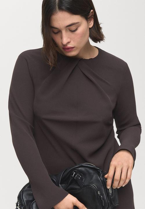 MANGO - Dress sabi- brown