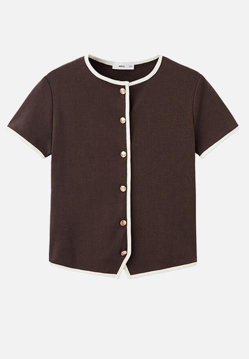 MANGO - T-Shirt Portbi - Dark Brown