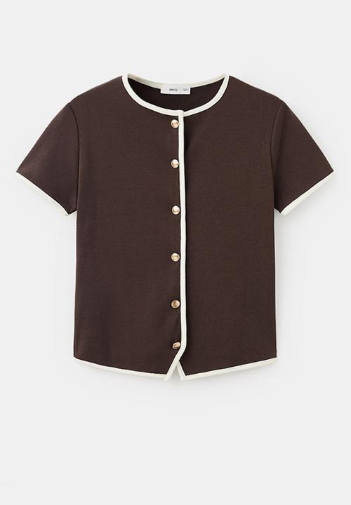 MANGO - T-Shirt Portbi - Dark Brown