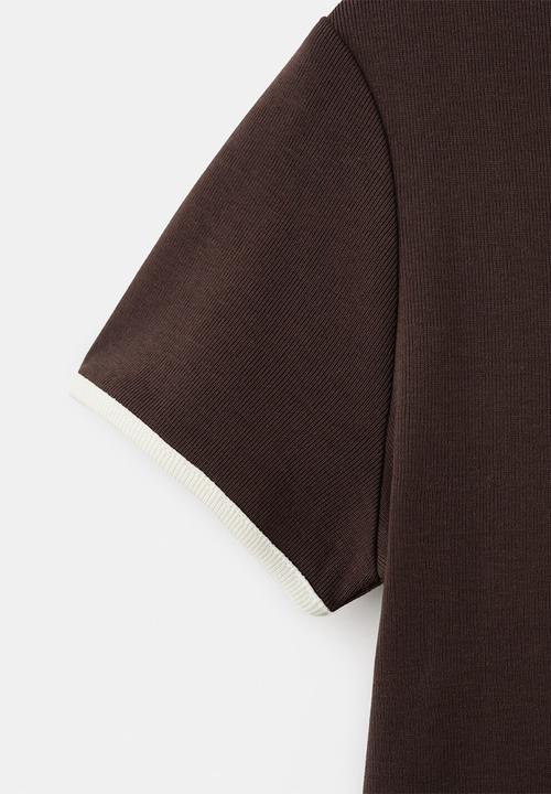 MANGO - T-Shirt Portbi - Dark Brown