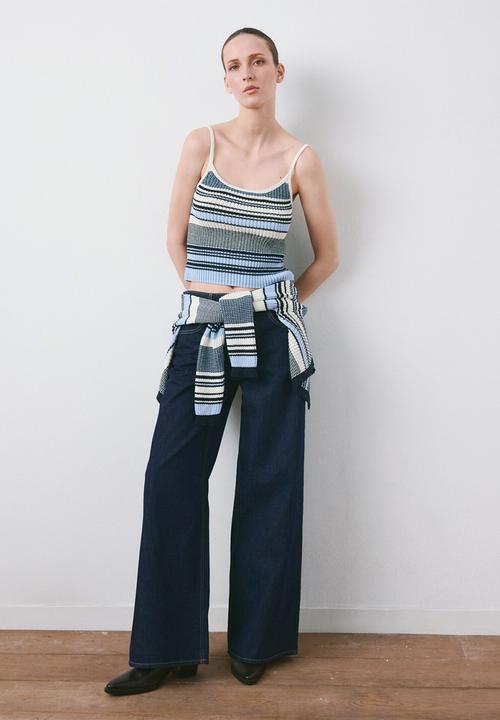 MANGO - Top mina- medium blue