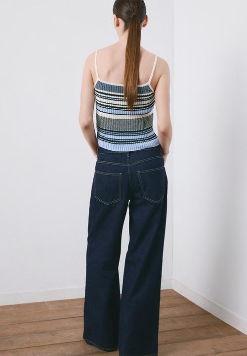 MANGO - Top mina- medium blue