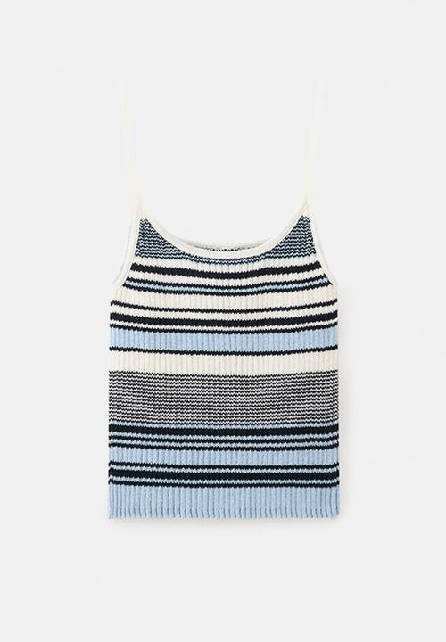 MANGO - Top mina- medium blue