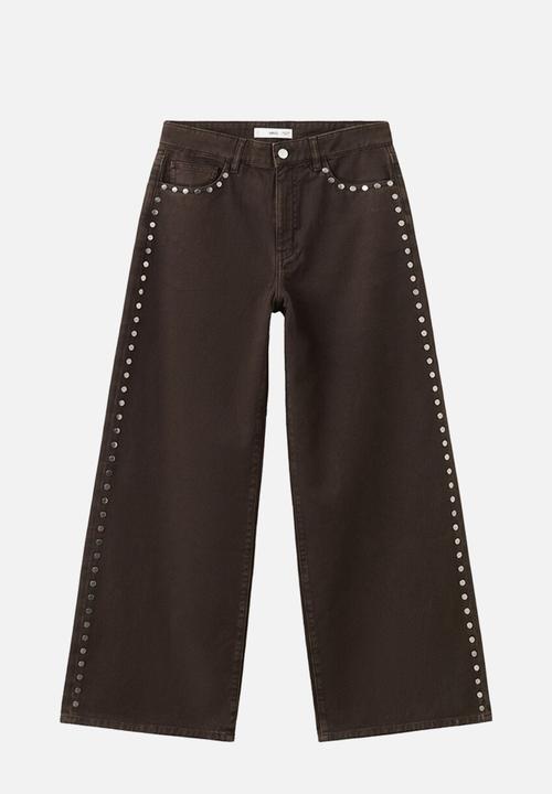 MANGO - Jeans studs- dark brown