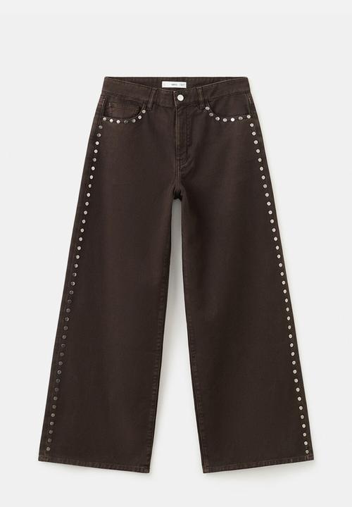 MANGO - Jeans studs- dark brown