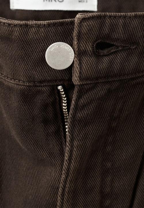 MANGO - Jeans studs- dark brown