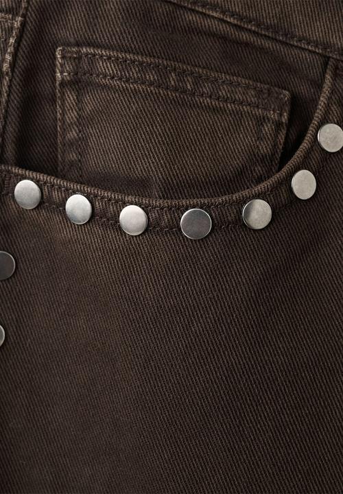 MANGO - Jeans studs- dark brown