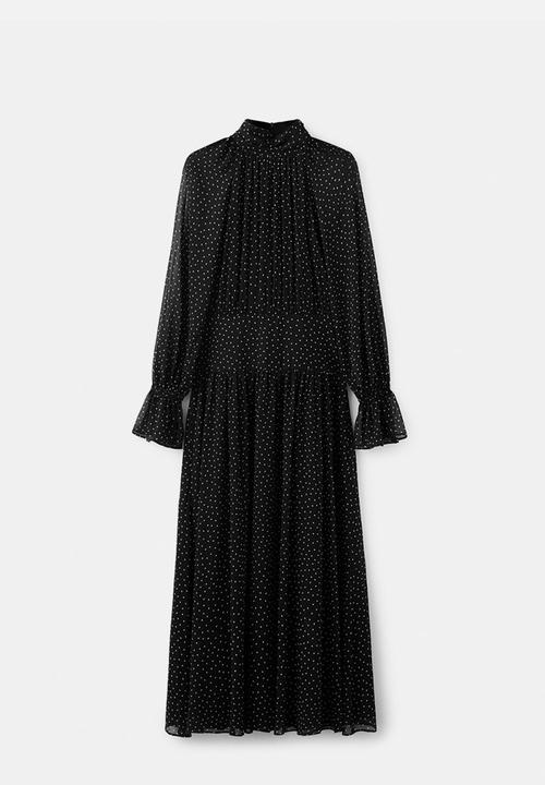 MANGO - Dress polky- black