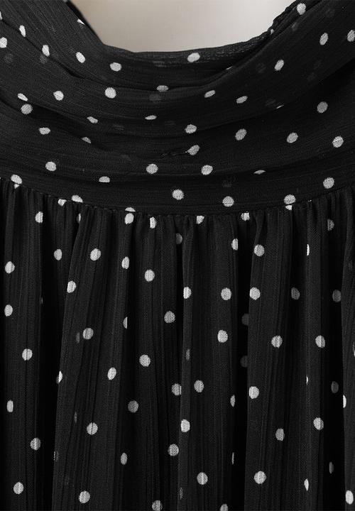 MANGO - Dress polky- black