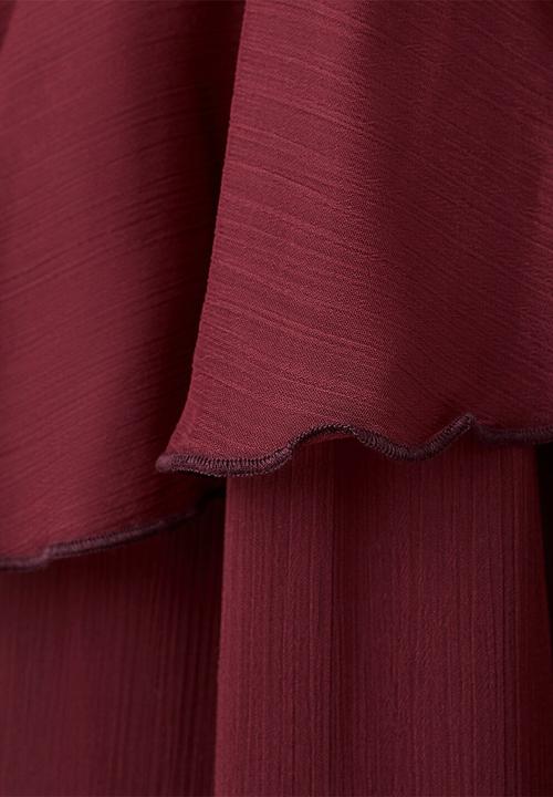 MANGO - Dress cherry- dark red