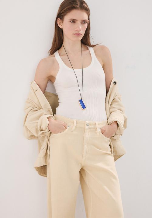 MANGO - Jeans iris- light/pastel yellow
