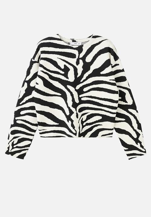 MANGO - Sweater cebrina- black