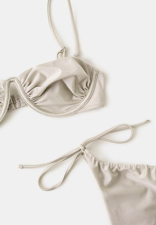 MANGO - Bikini pantie mermaid- light/pastel gray