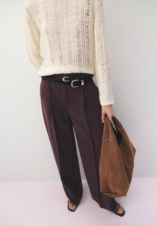 MANGO - Trousers veronica- medium purple
