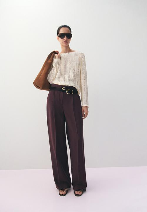 MANGO - Trousers veronica- medium purple