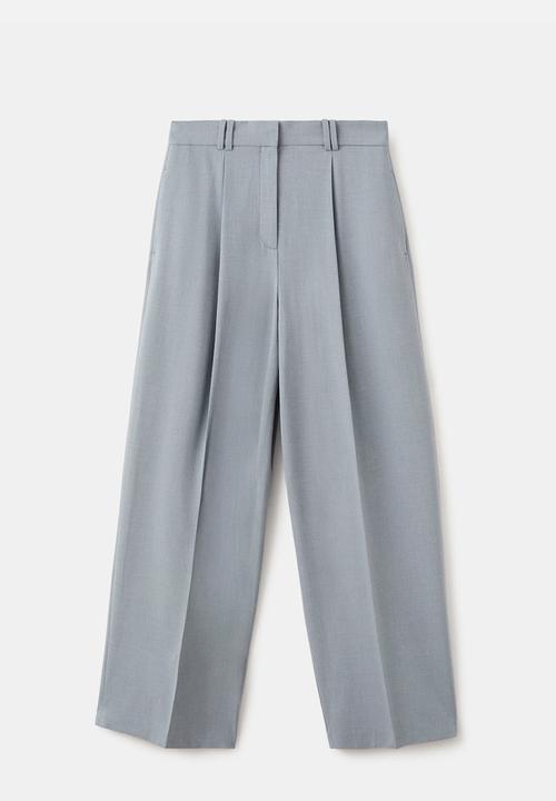 MANGO - Trousers nat- medium blue