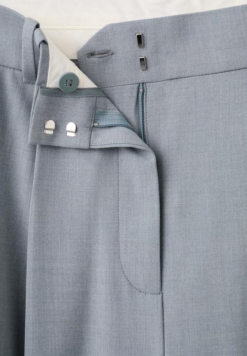 MANGO - Trousers nat- medium blue
