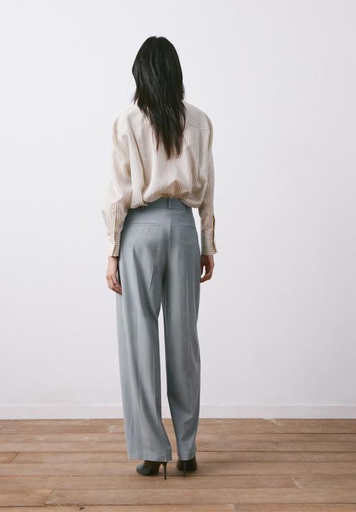 MANGO - Trousers nat- medium blue