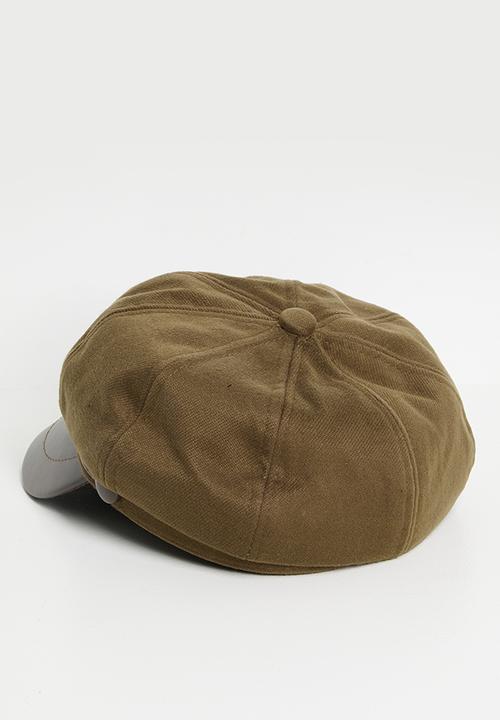 Tessa Design - Calista Pu Peak Baker Boy Hat- Brown