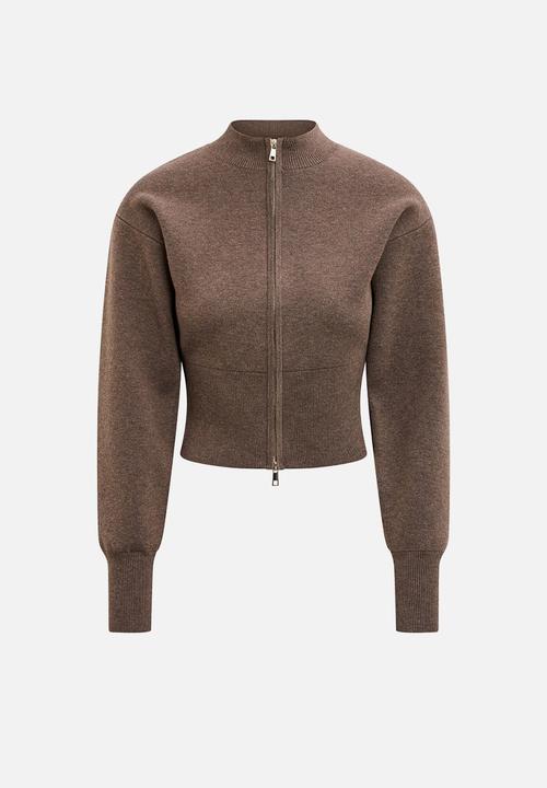 Forever New - Hanna zip knit jacket in hazelnut