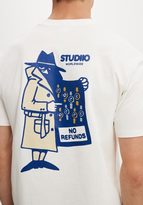 Cotton On - Everyday Fit Graphic T-Shirt - Vintage White / No Refunds