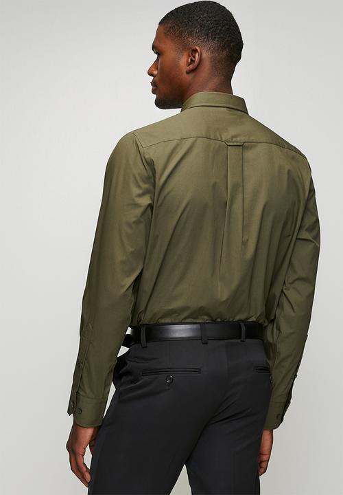 Pringle of Scotland - Jacob Long Sleeve Classic Stretch Shirt - Olive