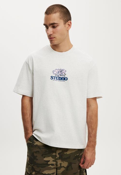 Everyday Fit Graphic T-Shirt - White Marle / No Problems