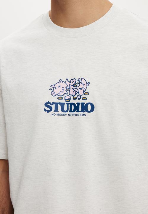 Cotton On - Everyday Fit Graphic T-Shirt - White Marle / No Problems
