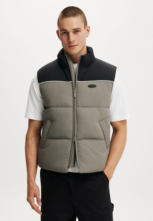 Puffer Vest - Grey / Panelled