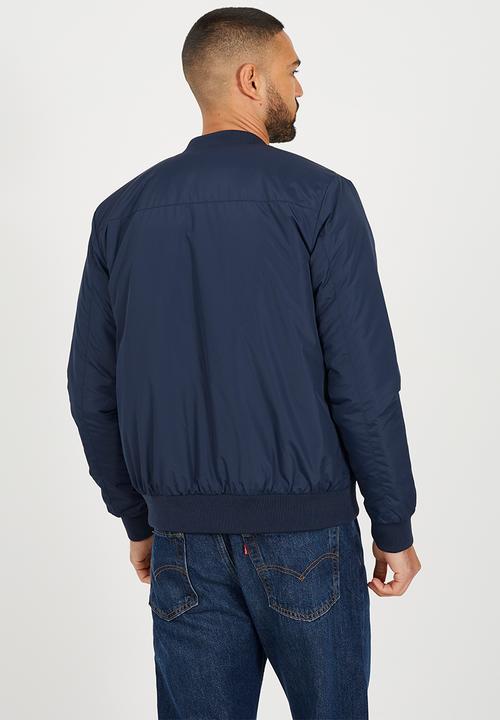Brave Soul - Padded 50D Bomber Jacket  - Navy