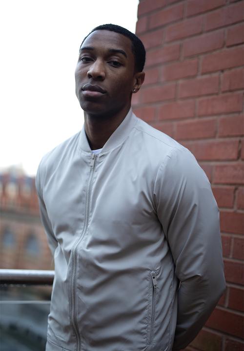 Brave Soul - 50D Bomber Jacket With Ribbed Hem  - Stone
