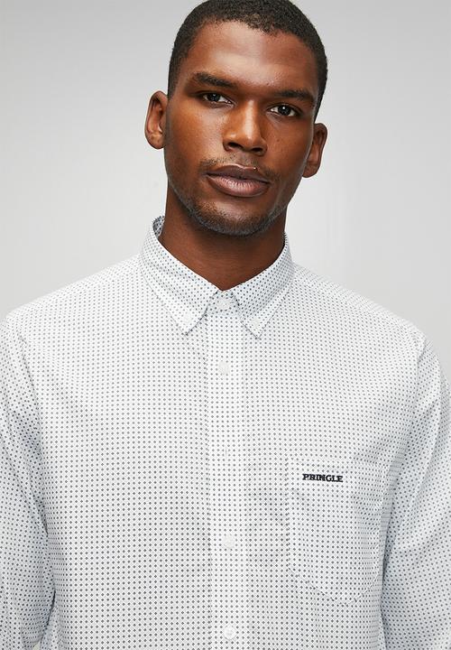 Pringle of Scotland - Louis Printed Long Sleeve Classic Shirt - White