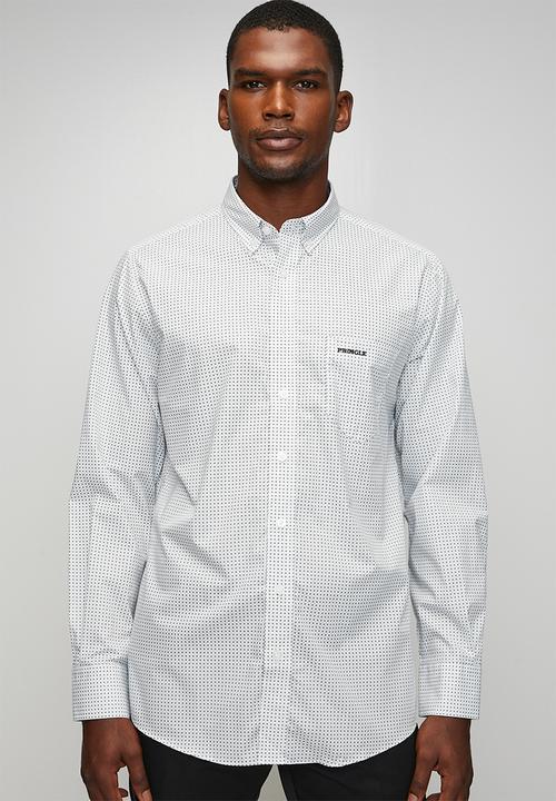 Pringle of Scotland - Louis Printed Long Sleeve Classic Shirt - White