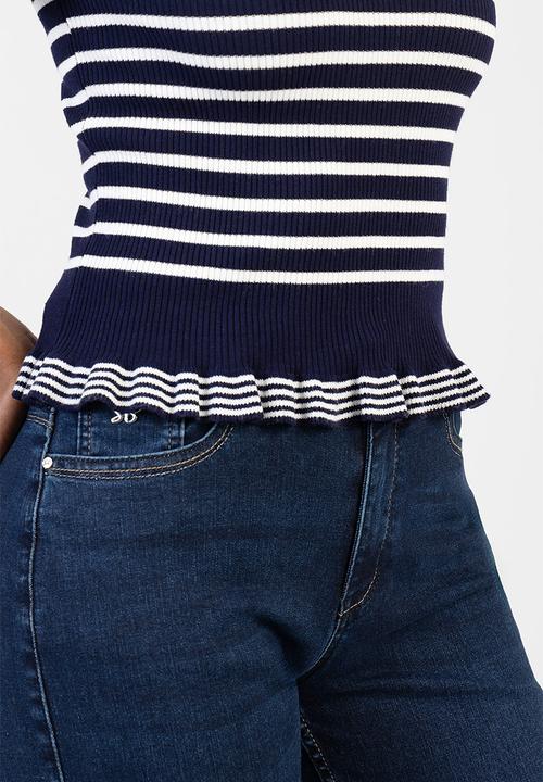 SISSY BOY - Sweet Nothings Knit Top - Navy/White Stripe