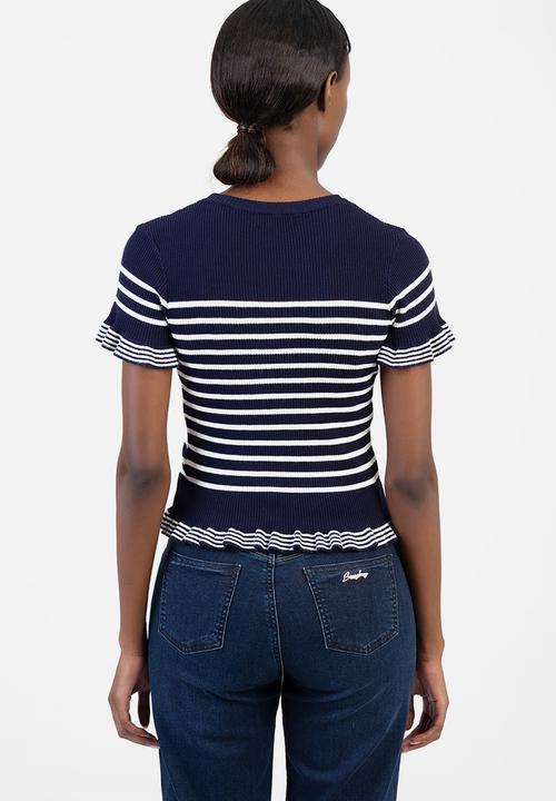 SISSY BOY - Sweet Nothings Knit Top - Navy/White Stripe