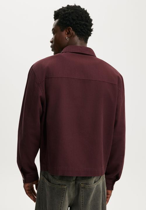 Cotton On - Harrington Jacket - Washed Plum