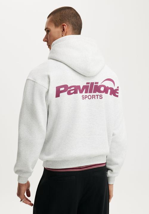 Cotton On - Box Fit Graphic Hoodie - Athletic Marle / Pavilione
