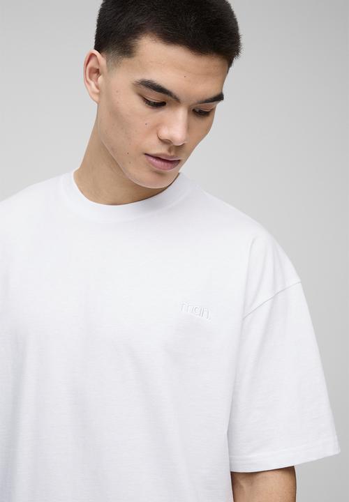 boohooMAN - MAN. Oversized Crew Neck T-shirt - White