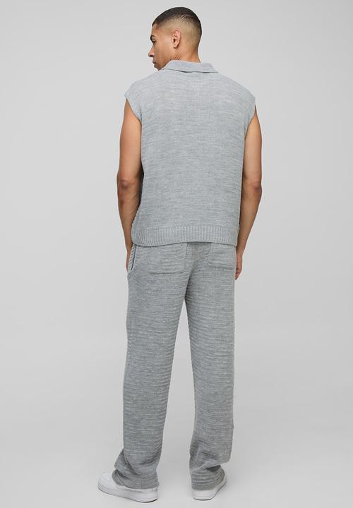 boohooMAN - Regular Fit Knitted Jogger - Grey
