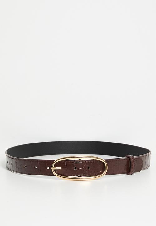 Tessa Design - Avalon Oval Buckle Belt - Brown