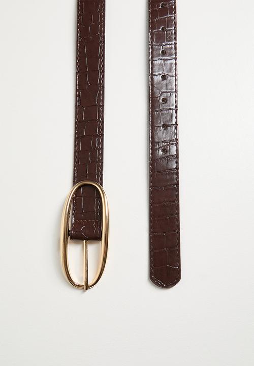 Tessa Design - Avalon Oval Buckle Belt - Brown