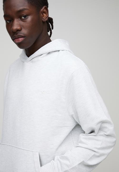 boohooMAN - Lightweight Basic Regular Fit MAN. Over The Head Hoodie and Relaxed Tapered Jogger Set-Grey Marl