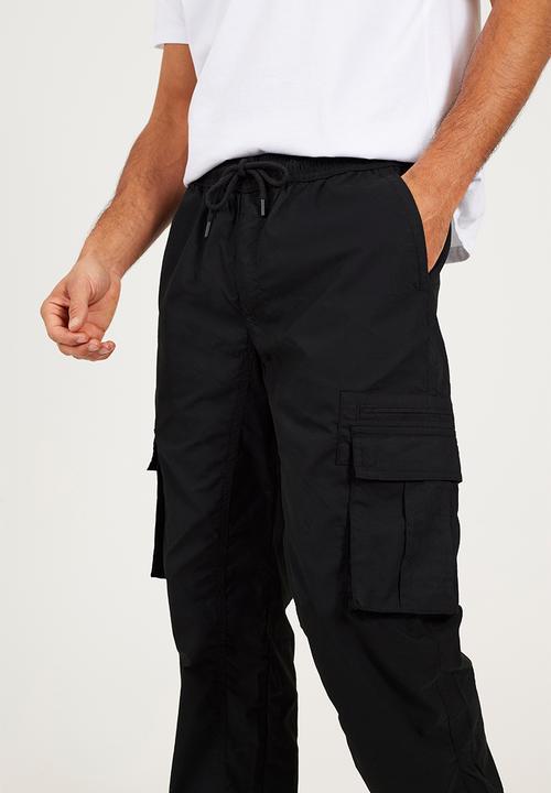 Brave Soul - Cotton Poplin Cargo Pant - Black