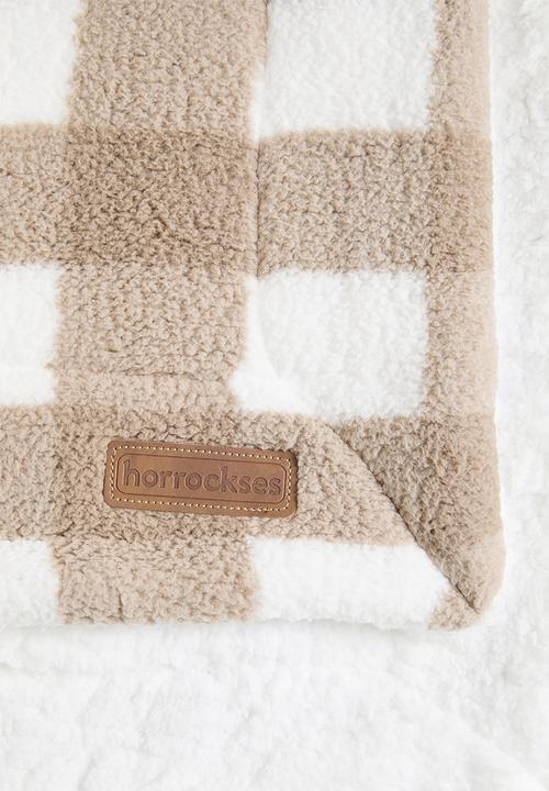 Horrockses - Sherpa Check Throw Taupe