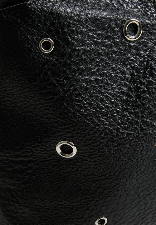 Tessa Design - Aila Eyelet Slouch Tote Bag - Black