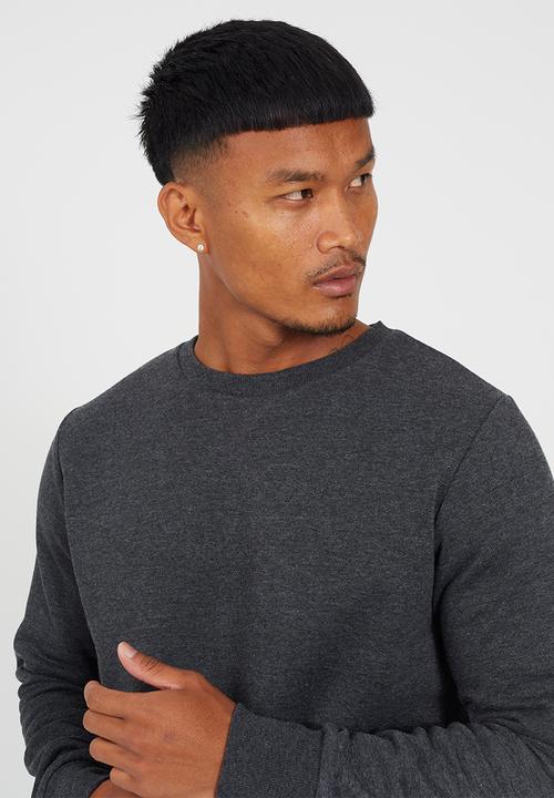 Brave Soul - Crew Neck Sweatshirt - Charcoal Marl