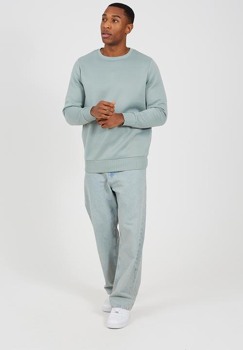 Brave Soul - Crew Neck Sweatshirt - Mineral Green/Light Stone