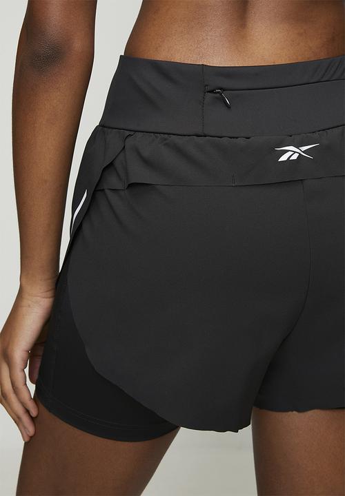 Reebok - Lux Metallic 2-In-1 Running Shorts - Black/Metallic